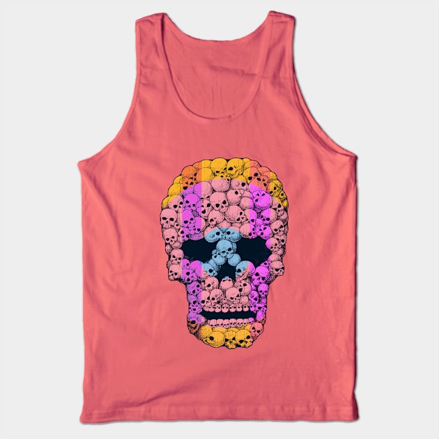 Colourful Skull of Skulls Tank Top by ElzeroStudio